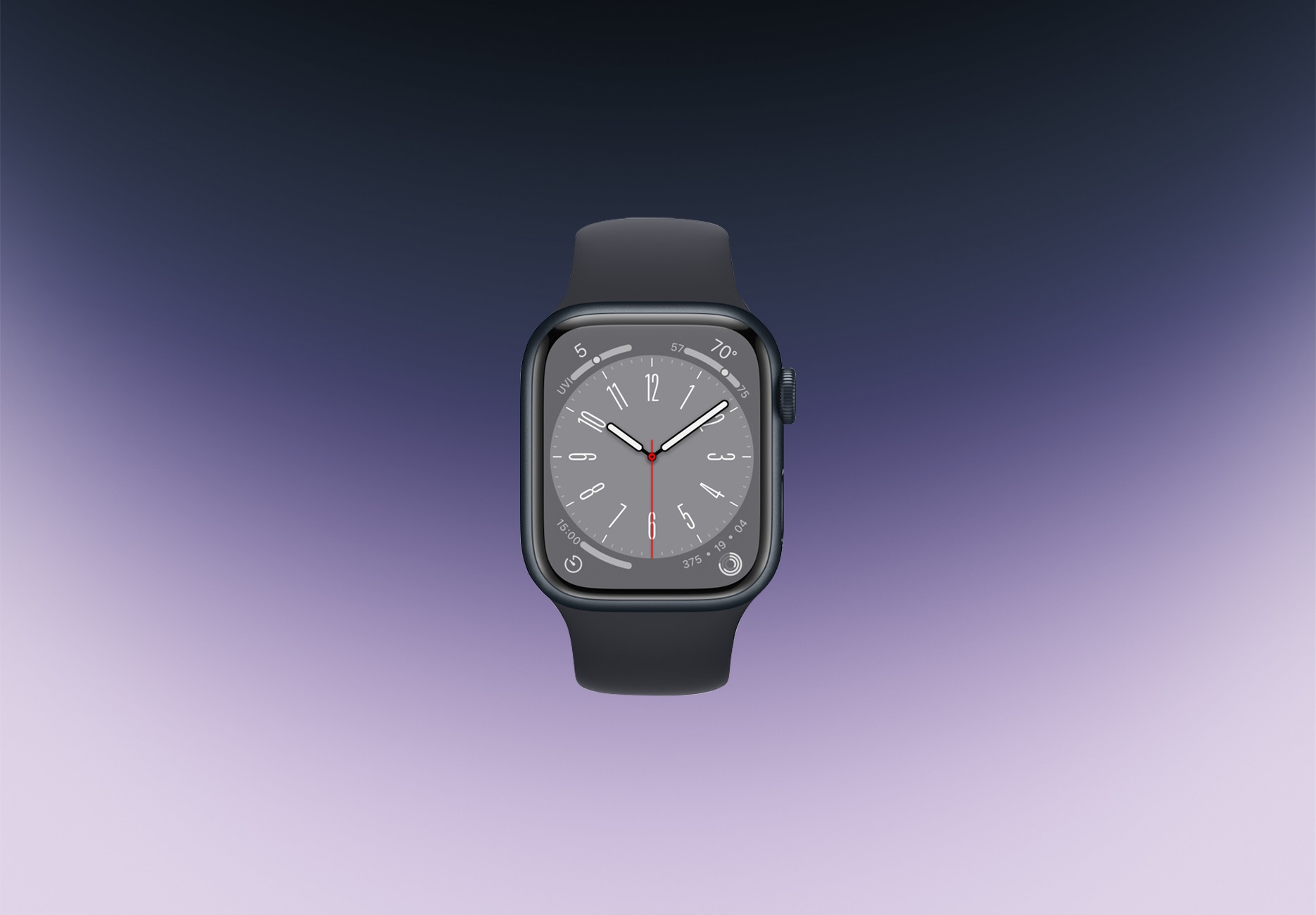 Часы Apple Watch Series 8 GPS 41mm Aluminum Case with Sport Band (Темная ночь) MNP53. Фото N3