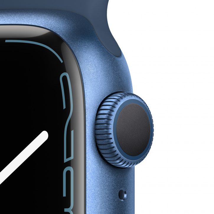 Apple Watch Series 7, 41 мм, корпус из алюминия синего цвета, спортивный ремешок «синий омут». Фото N3