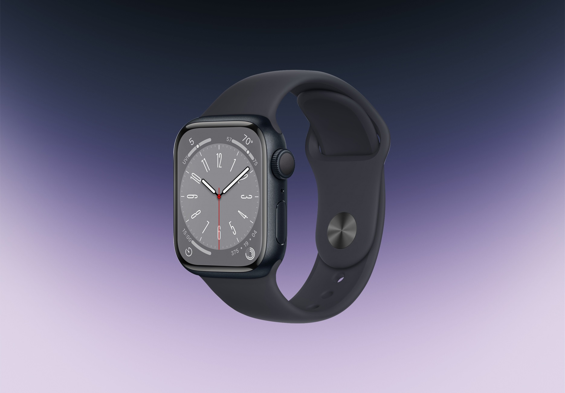 Часы Apple Watch Series 8 GPS 45mm Aluminum Case with Sport Band (Темная ночь) MNP13. Фото N2