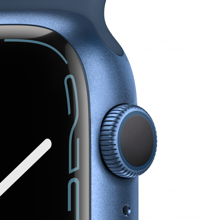 Apple Watch Series 7, 45 мм, корпус из алюминия синего цвета цвета, спортивный ремешок «синий омут». Фото N3