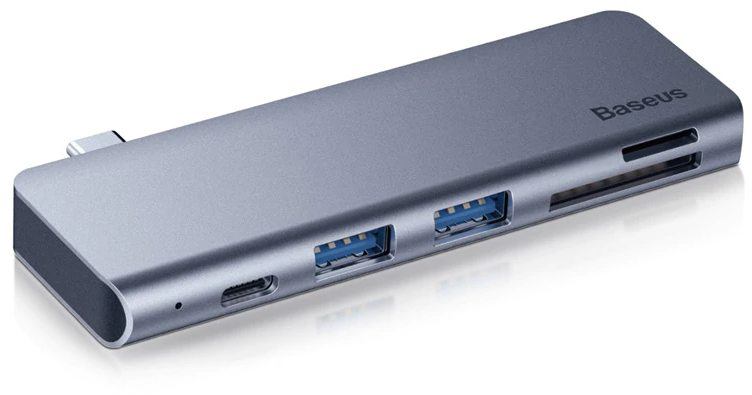 USB-концентратор Baseus Type-C to USB3.0x2/SD/TF/Type-C PD (CAHUB-K0G) для MacBook Pro (Space Grey)