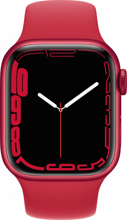 Apple Watch Series 7, 45 мм, корпус из алюминия красного цвета, спортивный ремешок (PRODUCT)RED. Фото N2