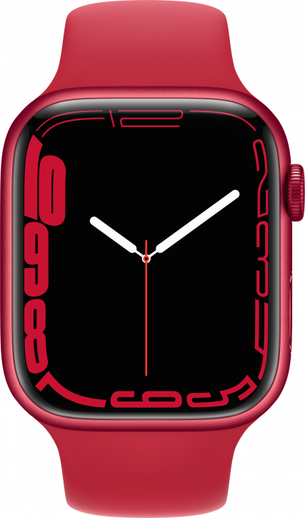 Apple Watch Series 7, 41 мм, корпус из алюминия красного цвета, спортивный ремешок (PRODUCT)RED. Фото N2