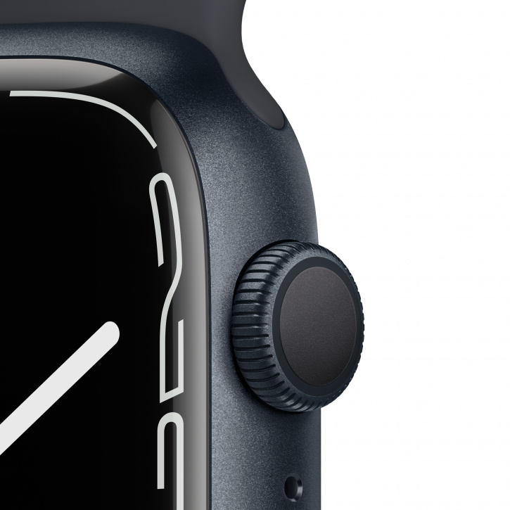 Умные часы Apple Watch Series 7, 45 мм, корпус из алюминия цвета «тёмная ночь», спортивный ремешок. Фото N3
