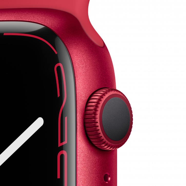 Apple Watch Series 7, 45 мм, корпус из алюминия красного цвета, спортивный ремешок (PRODUCT)RED. Фото N3