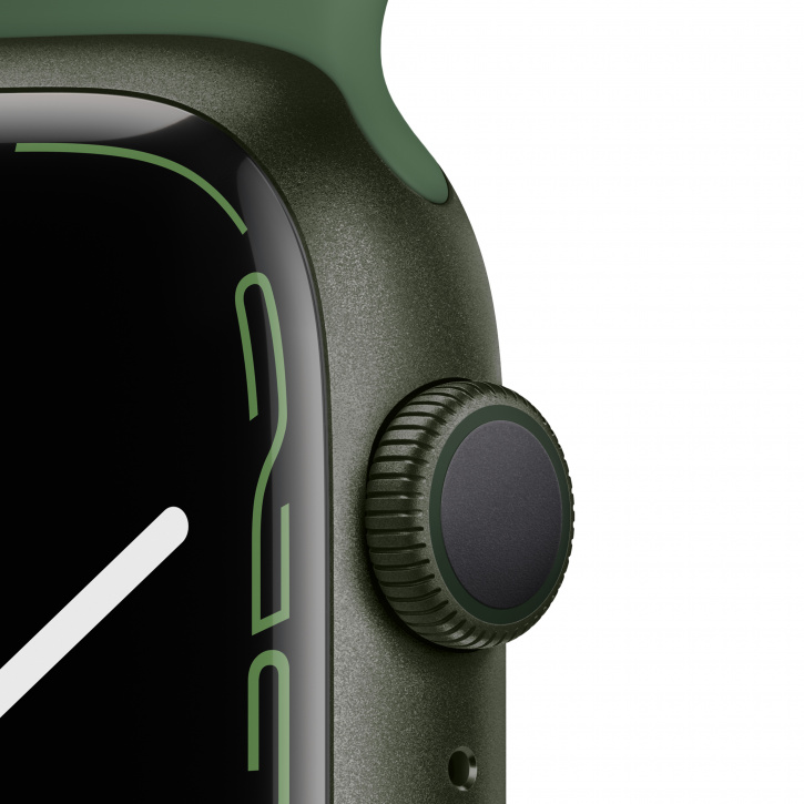 Apple Watch Series 7, 41 мм, корпус из алюминия зеленого цвета, спортивный ремешок «зелёный клевер». Фото N3