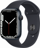 Умные часы Apple Watch Series 7, 45 мм, корпус из алюминия цвета «тёмная ночь», спортивный ремешок