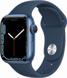Apple Watch Series 7, 45 мм, корпус из алюминия синего цвета цвета, спортивный ремешок «синий омут»