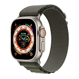 Часы Apple Watch Ultra GPS + Cellular 49 мм, титановый корпус, ремешок Alpine Зеленого цвета, размер S MNHC3