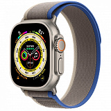 Часы Apple Watch Ultra GPS + Cellular 49 мм, титановый корпус, ремешок Trail цвета Синего/Серого,размер S/M MNHE3